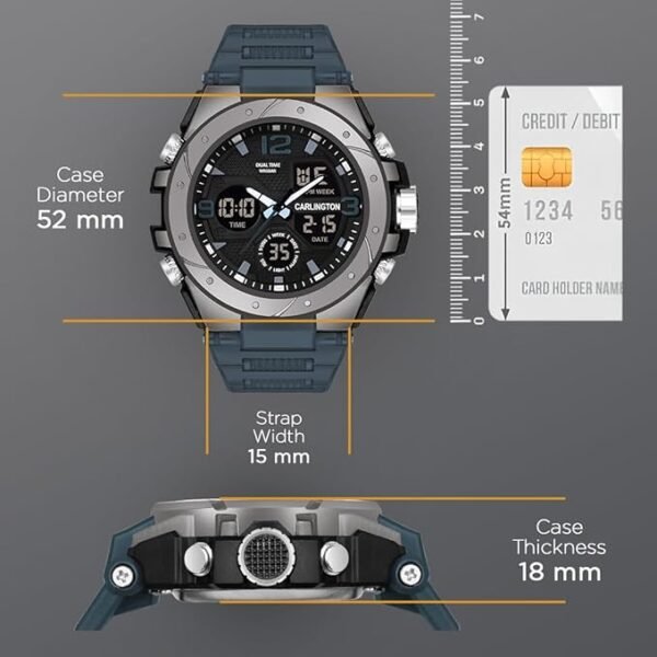 Carlington Resin Endurance Analog-Digital Sports Watch for Men and Boys - Image 2