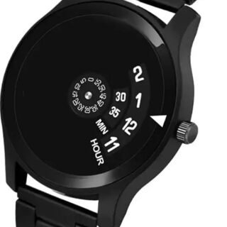 Stylish & Unique Men Black Rubber Watch