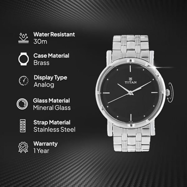 Titan Karishma Analog Black Dial Men's Watch NM1639SM02/NN1639SM02 - Image 3