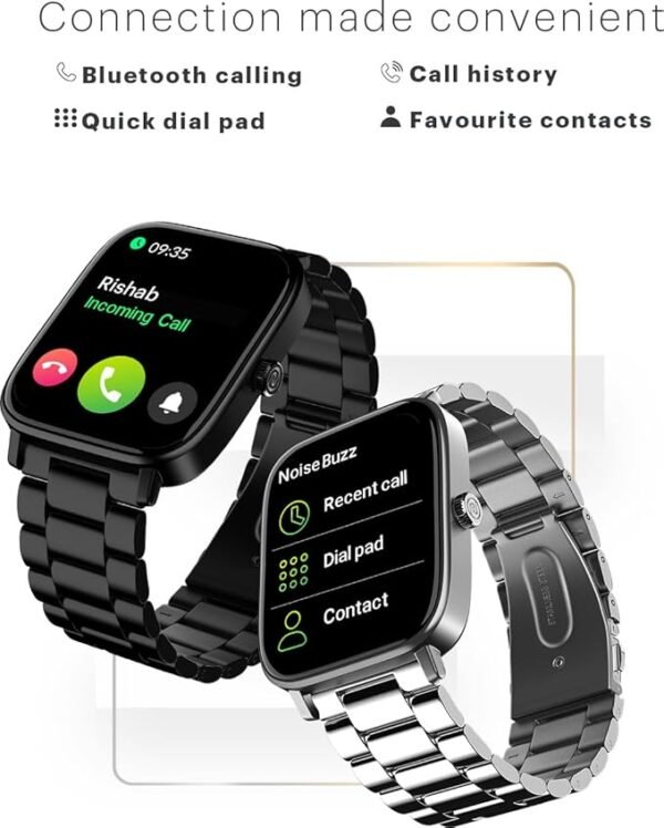 Noise Pulse 2 Pro [New Launch] 1.8" Vibrant Display, Bluetooth Calling Smart Watch for Men & Women, 7 Days Battery Life, Metallic Finish, Built-in Games, Voice Assistance, Health Suite (Elite Black) - Image 2