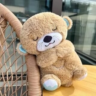 Breathing Teddy Bear with Light, Music & Motion | Soothing Otter for Babies | Glowing Musical Plush Toy