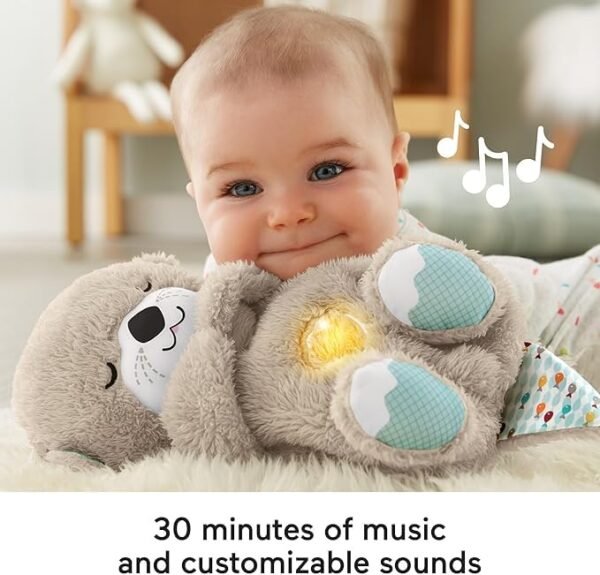 Breathing Teddy Bear with Light, Music & Motion | Soothing Otter for Babies | Glowing Musical Plush Toy - Image 2