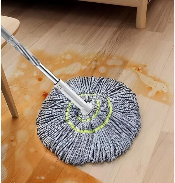 Self-Wringing Squeeze Mop | Stainless Steel Microfiber Twist Mop | Quick-Dry Floor Cleaning Mop | Microfiber Dust Mop with Easy Squeeze Technology - Image 3