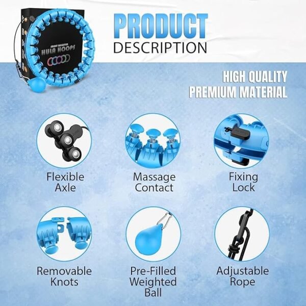 Smart Weighted Hula Hoop – 24 Detachable Knots - Image 5