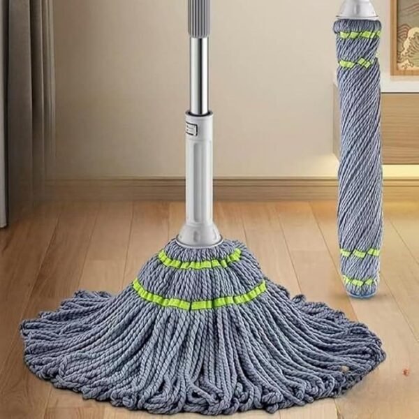 Self-Wringing Squeeze Mop | Stainless Steel Microfiber Twist Mop | Quick-Dry Floor Cleaning Mop | Microfiber Dust Mop with Easy Squeeze Technology