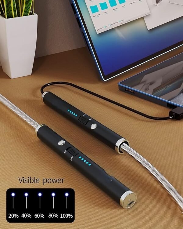 USB Rechargeable Electric Arc Lighter with Flexible Neck – LED Indicator | Candle, Kitchen & Camping Use - Image 3