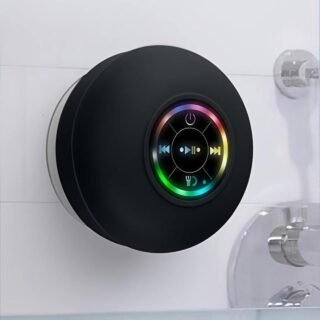 Mini Bluetooth Shower Speaker with RGB LED | Waterproof Suction Cup Speaker | Portable Bathroom Speaker with Mic