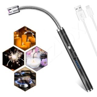 USB Rechargeable Electric Arc Lighter with Flexible Neck – LED Indicator | Candle, Kitchen & Camping Use