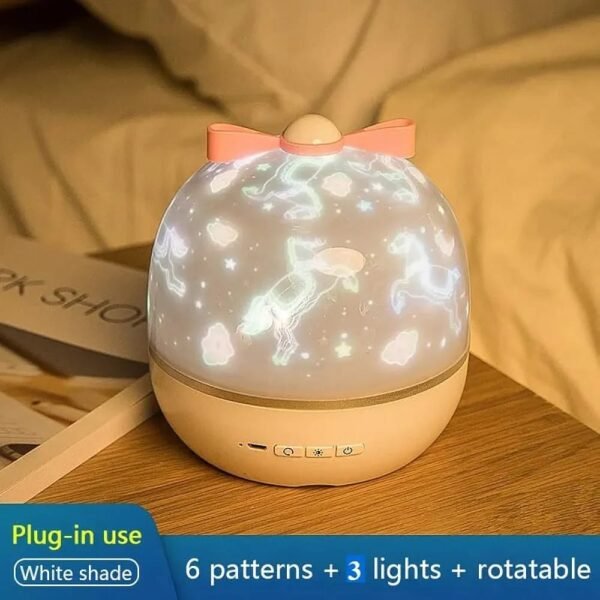360° Bunny Star Projector Night Light – LED Ceiling Lamp with 21 Films for Kids & Bedroom Decor - Image 3