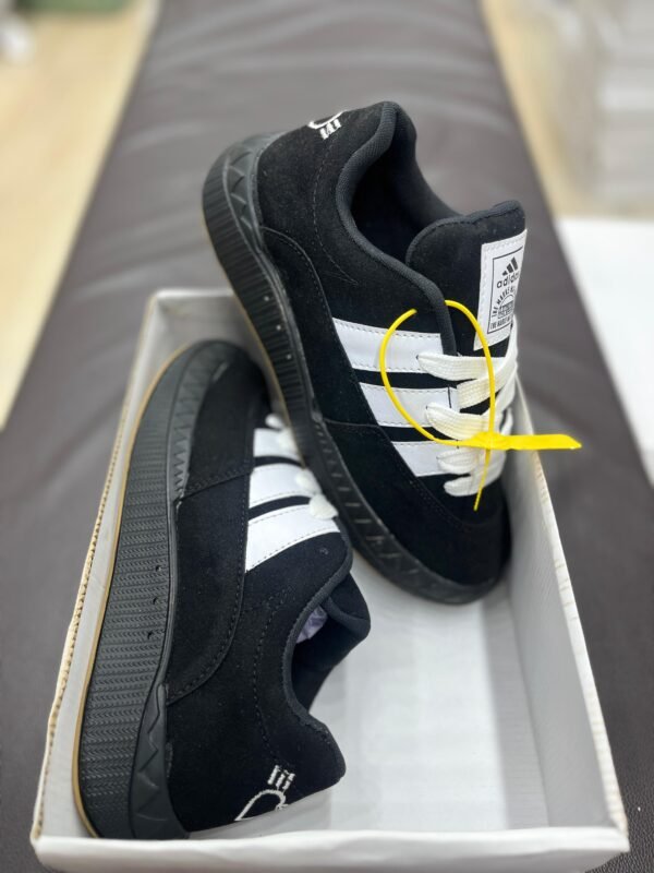 Brown Suede Casual Sneakers with Contrast Stripes - Image 3