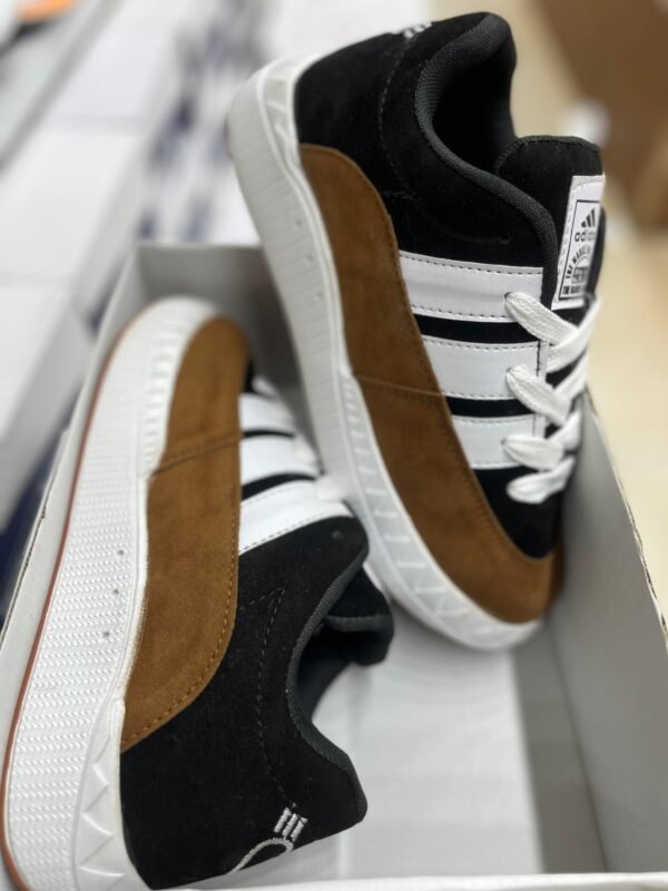 Brown Suede Casual Sneakers with Contrast Stripes - Image 4